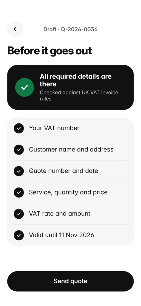 Quotebefore: required details before sending